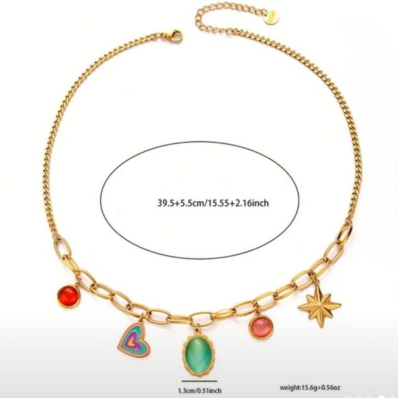 Boho Style Chic Gold Plated Necklace - Picture 3 of 7